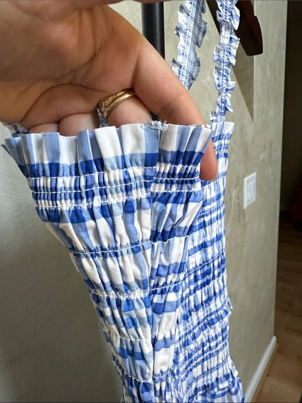 Hill House Home Azalea Maxi Nap Dress Blue Watercolor Gingham XXS - Picture 6 of 14